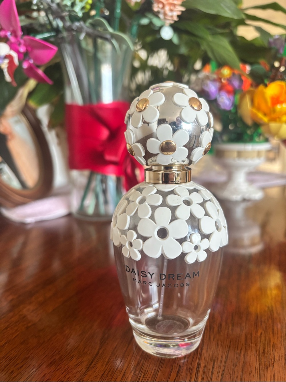 Marc Jacobs Daisy Dream White Floral Glass Accent Bottle - EMPTY